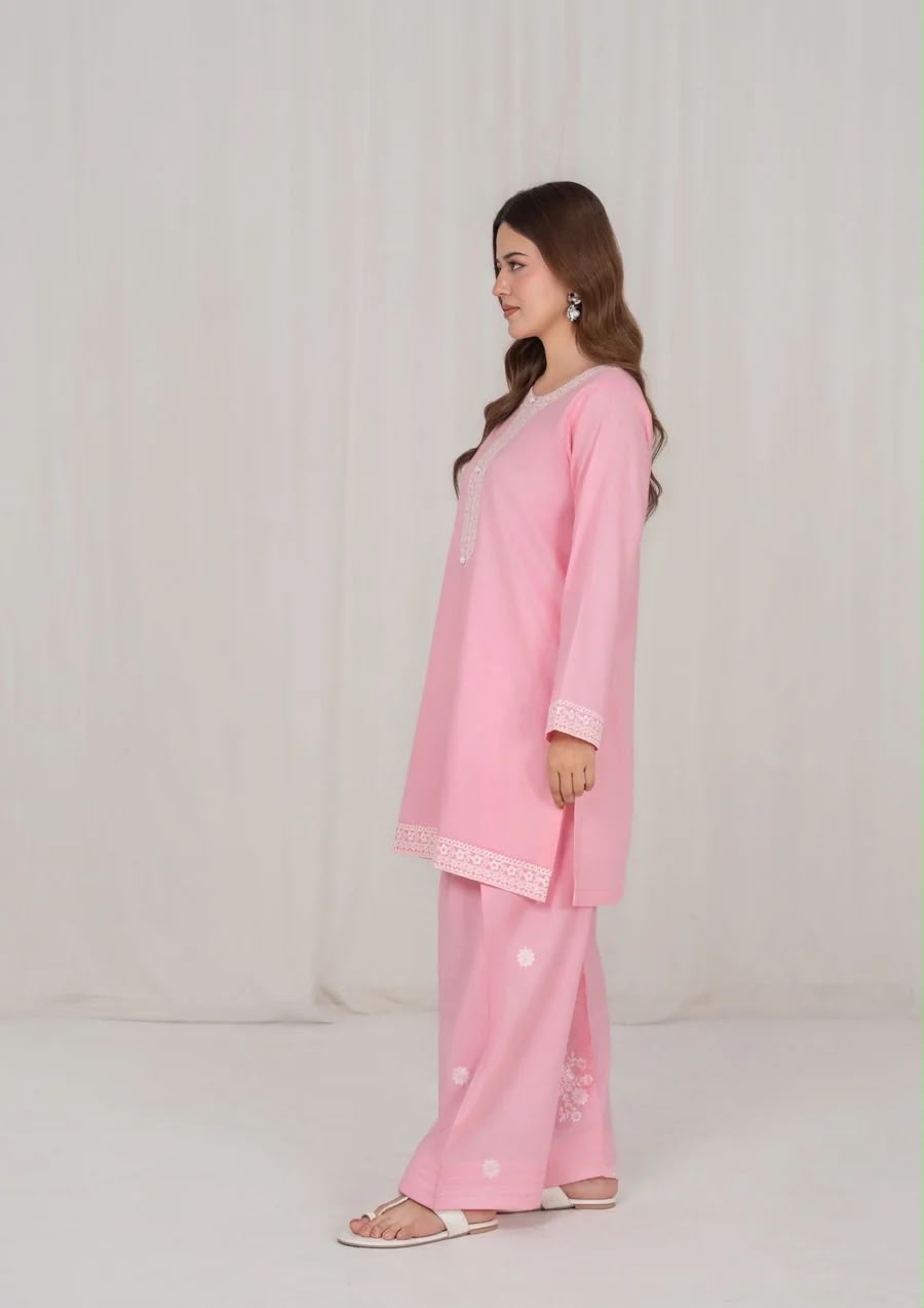 2Pc Peachish Pink Embroidered Lawn RIW-R26-0017