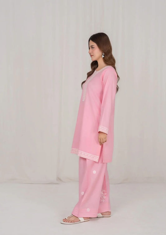 2Pc Peachish Pink Embroidered Lawn RIW-R26-0017