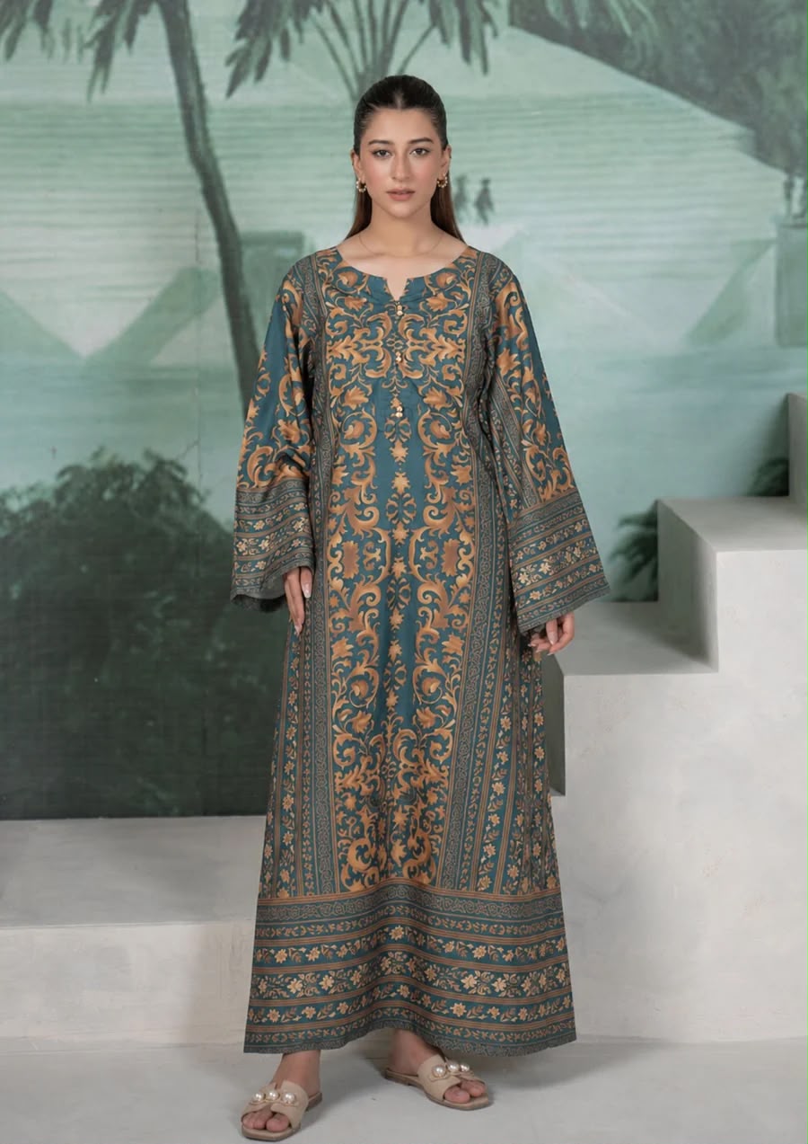 1PC DIGITAL PRINT ARABIC LAWN KAFTAN JUPITER-S26-0008