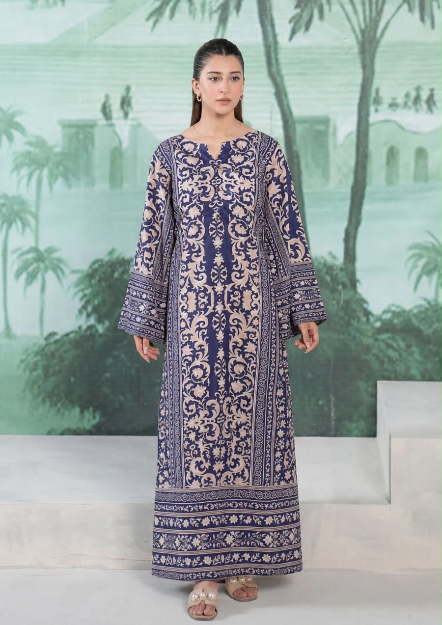 1PC DIGITAL PRINT ARABIC LAWN KAFTAN JUPITER-S26-0009