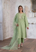 3PC MULTI EMBROIDERED LAWN WITH ORGANZA DUPATTA PISTACHIO RIW-R26-0046