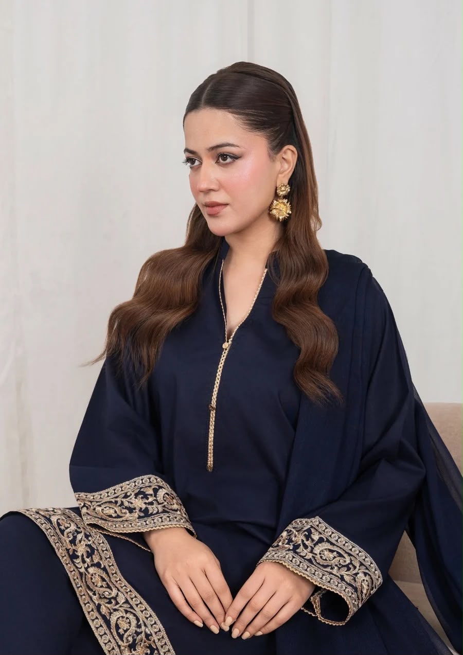 3PC TILLA EMBROIDERED TEXTURED LAWN WITH FARSHI SHALWAR WITH EMBROIDERED BORDER CHIFFON DUPATTA JASHAN-J26-0030