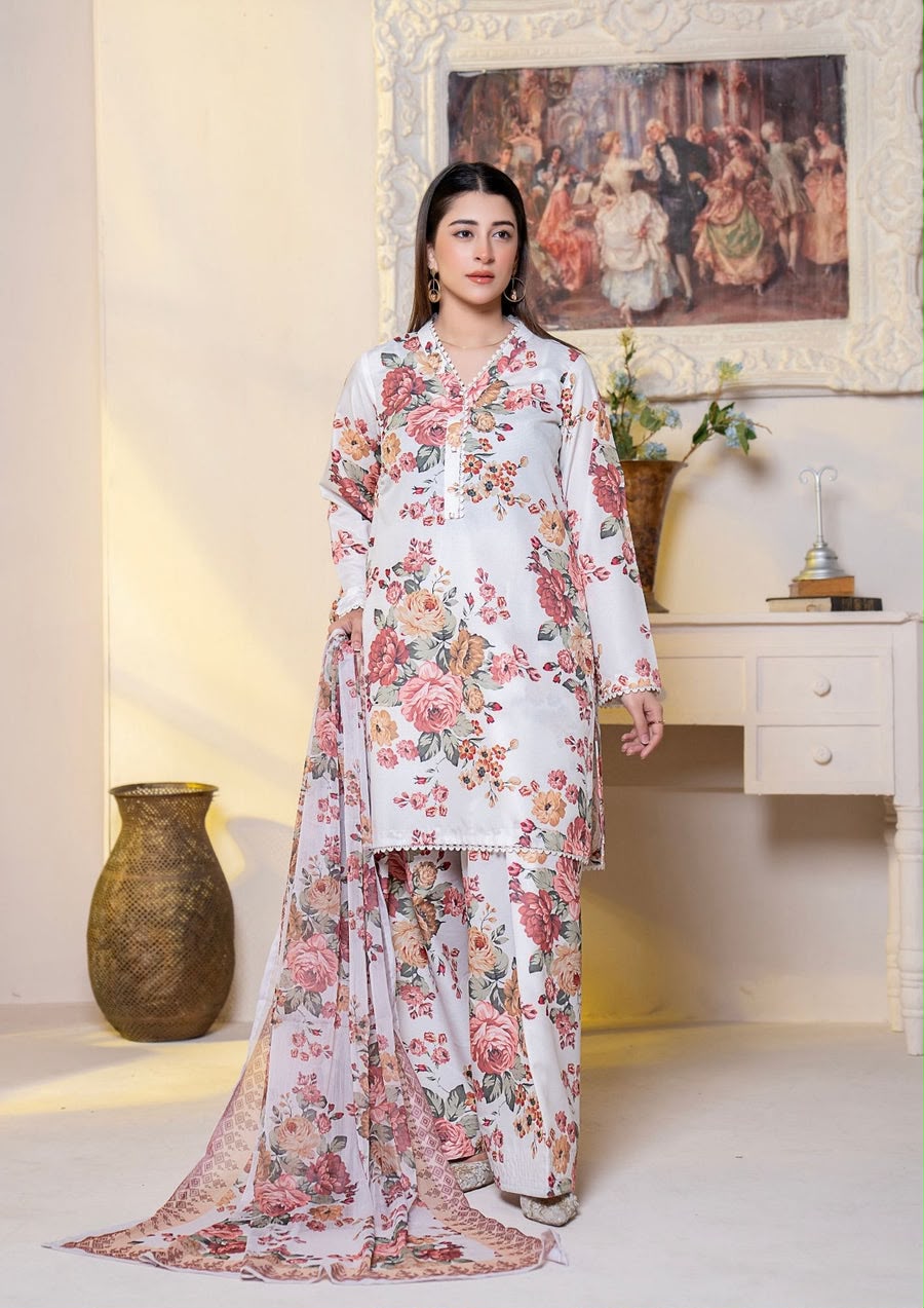 3PC PRINTED ARABIC SILK LAWN WITH CHIFFON DUPATTA GULMEENA-G26-0012