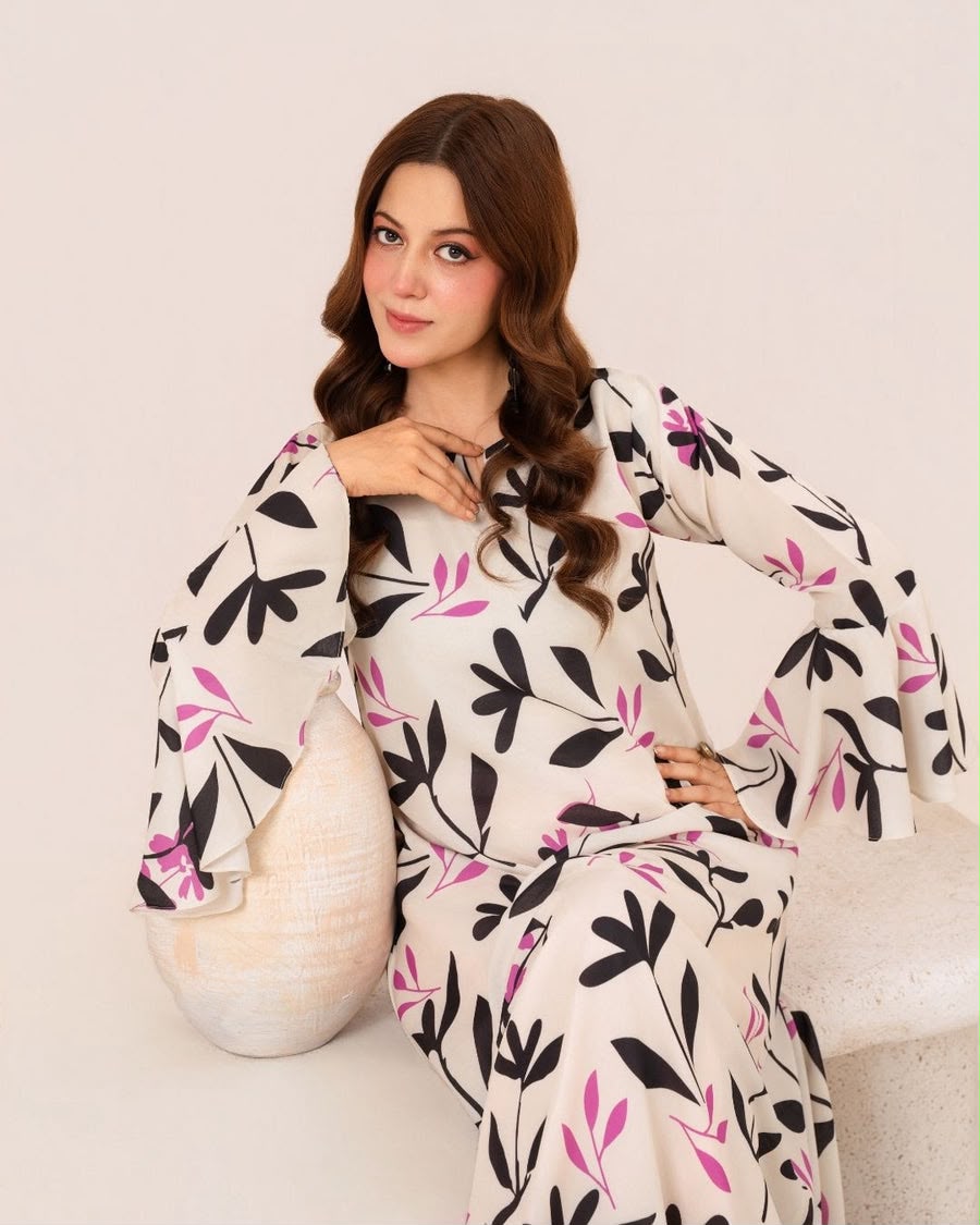 1PC DIGITAL PRINT SWISS SILK LONG TUNIC JUPITER-F25-0039