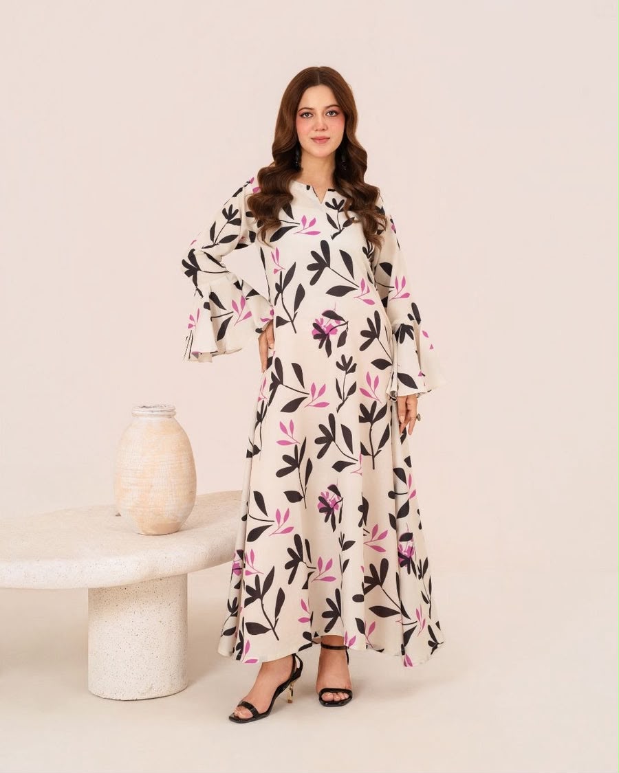 1PC DIGITAL PRINT SWISS SILK LONG TUNIC JUPITER-F25-0039