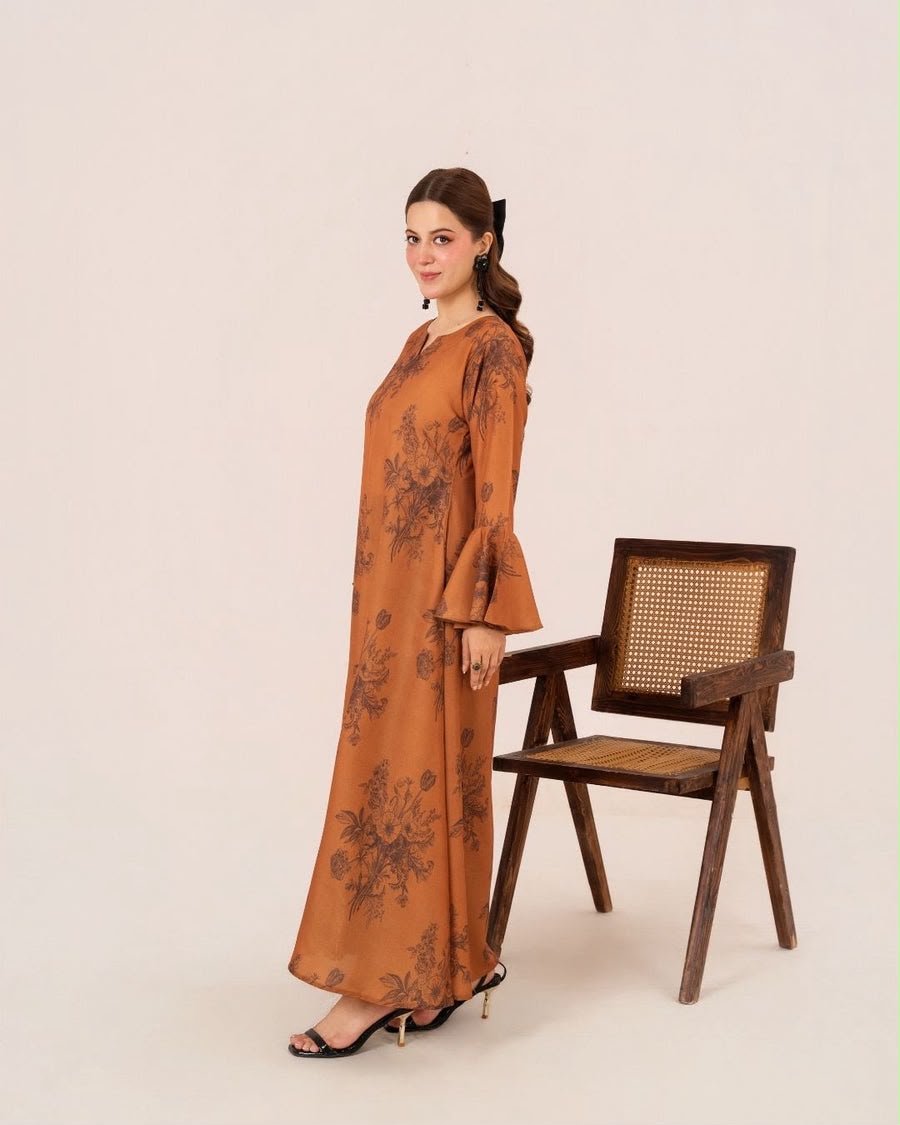 1PC DIGITAL PRINT SWISS SILK LONG TUNIC JUPITER-F25-0040