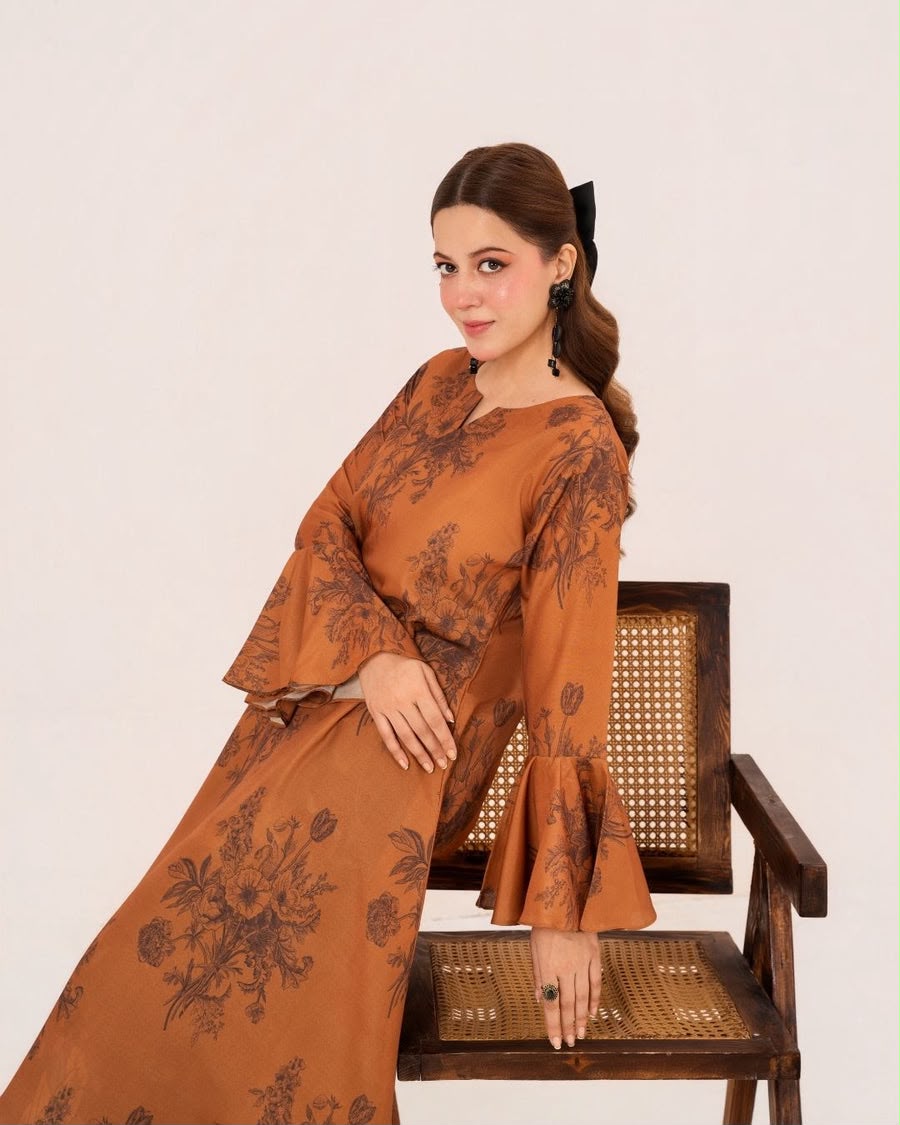 1PC DIGITAL PRINT SWISS SILK LONG TUNIC JUPITER-F25-0040