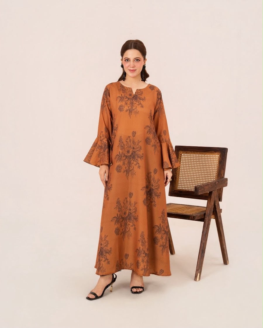 1PC DIGITAL PRINT SWISS SILK LONG TUNIC JUPITER-F25-0040