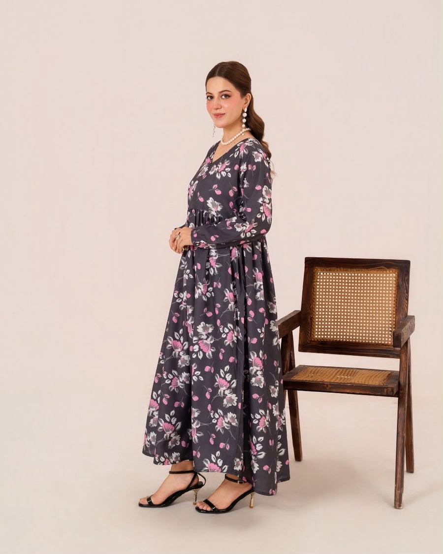 1PC DIGITAL PRINT SWISS SILK LONG TUNIC JUPITER-F25-0041