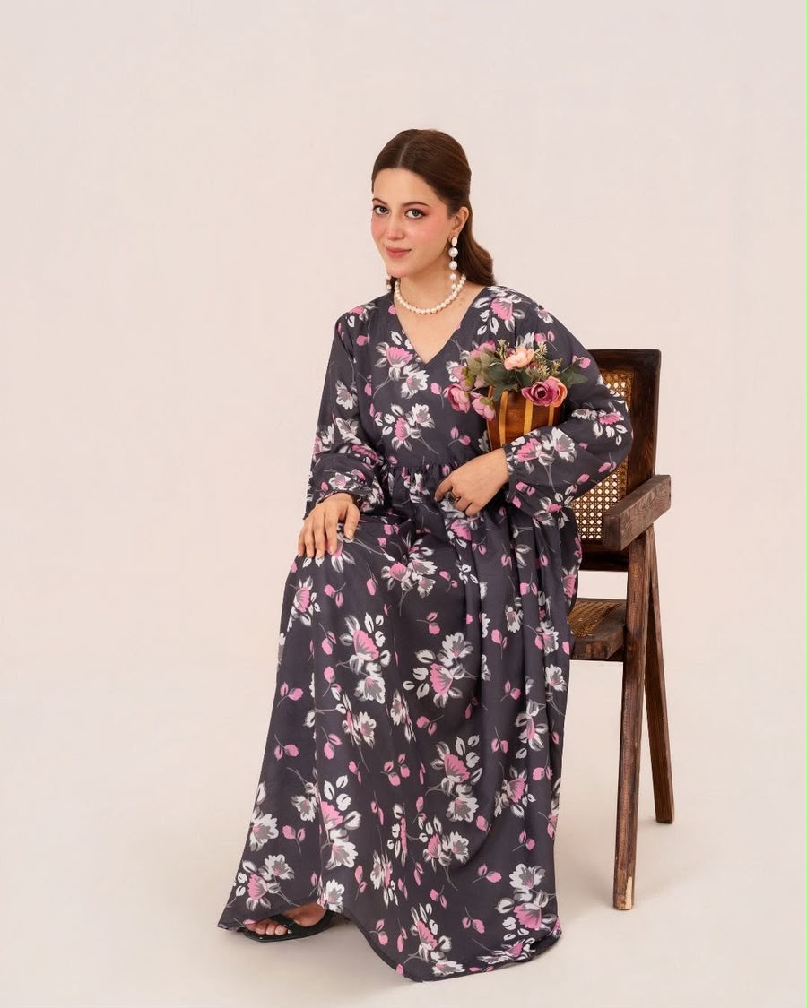 1PC DIGITAL PRINT SWISS SILK LONG TUNIC JUPITER-F25-0041