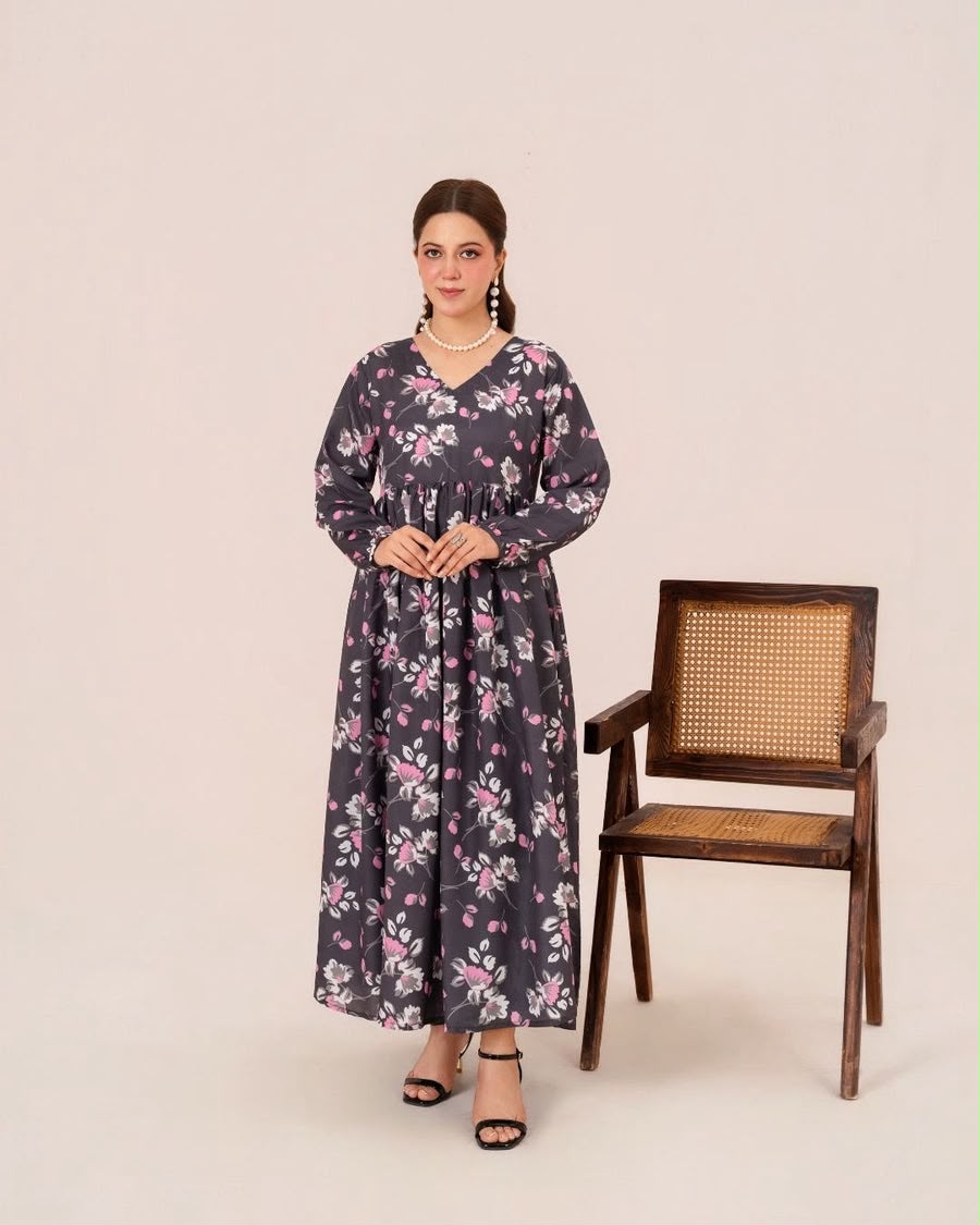 1PC DIGITAL PRINT SWISS SILK LONG TUNIC JUPITER-F25-0041