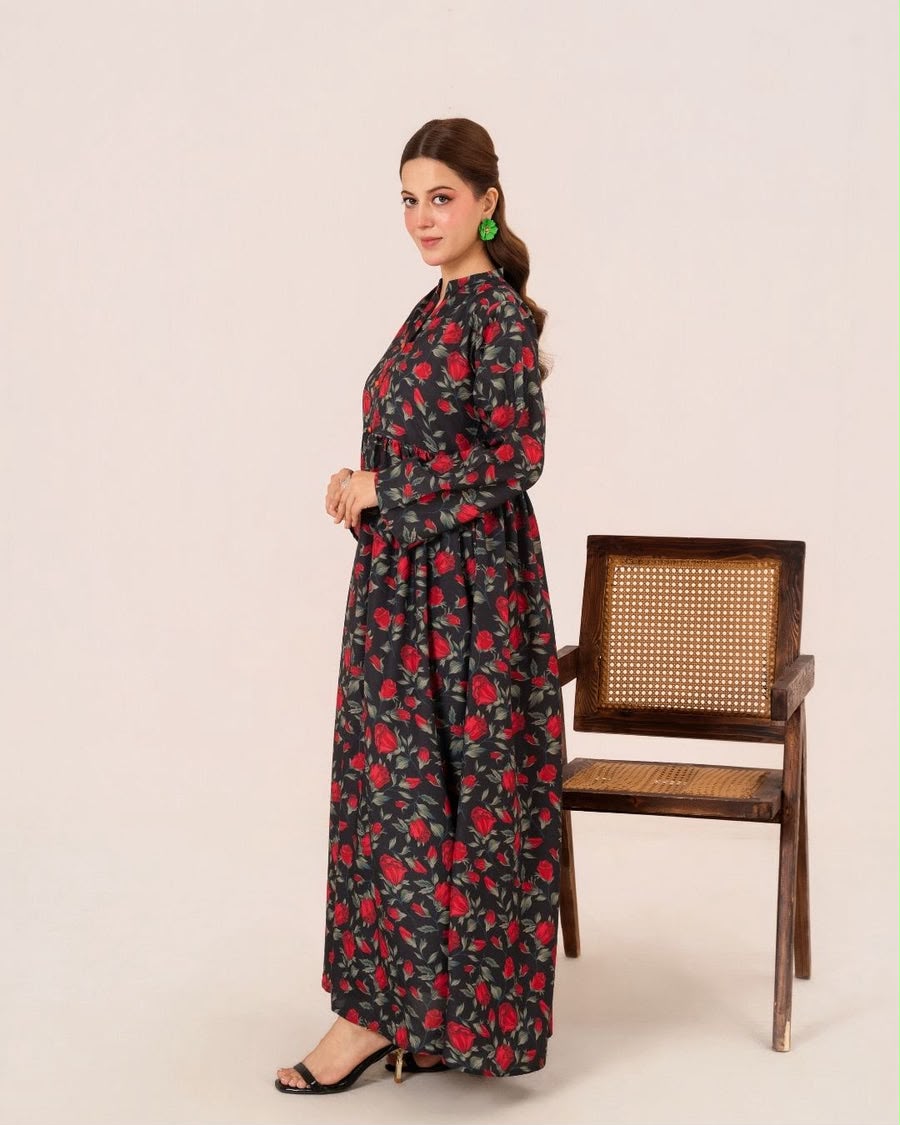 1PC DIGITAL PRINT SWISS SILK LONG TUNIC JUPITER-F25-0042