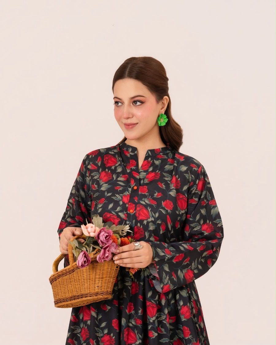 1PC DIGITAL PRINT SWISS SILK LONG TUNIC JUPITER-F25-0042
