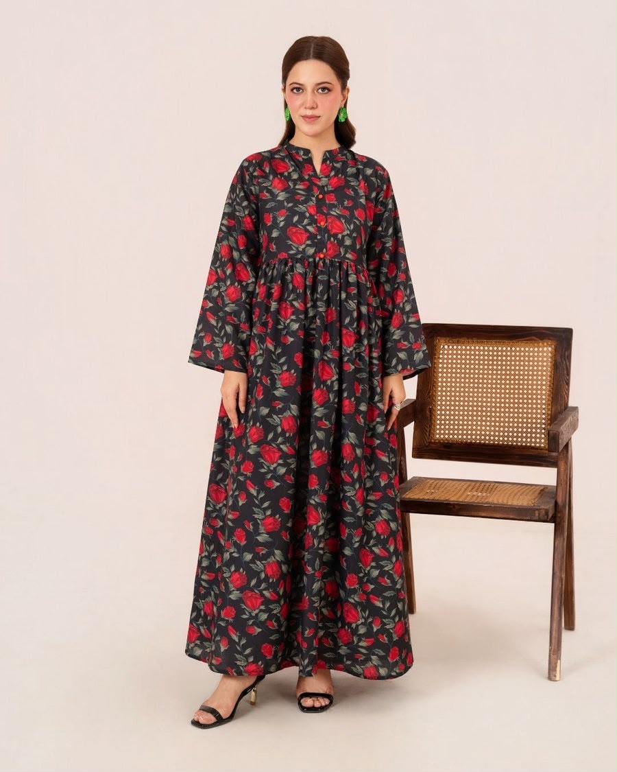 1PC DIGITAL PRINT SWISS SILK LONG TUNIC JUPITER-F25-0042