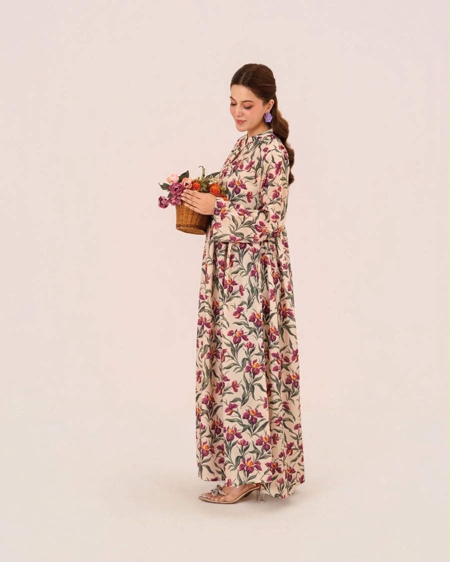 1PC DIGITAL PRINT SWISS SILK LONG TUNIC JUPITER-F25-0043