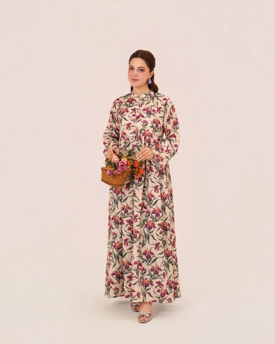 1PC DIGITAL PRINT SWISS SILK LONG TUNIC JUPITER-F25-0043
