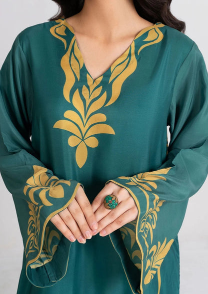 2PC Digital Print Swiss Silk Long Shirt with Trouser JUPITER-J25-0011