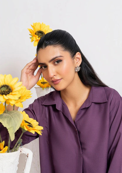 2PC Plum Charm Georgette Co-ord Set JUPITER-J25-0006