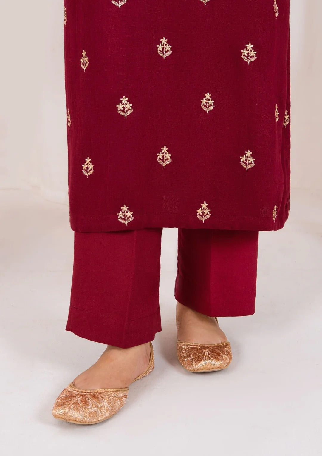 3pc Embroidered Silk Karandi with Embroidered Border Shawl AML-W25-0030