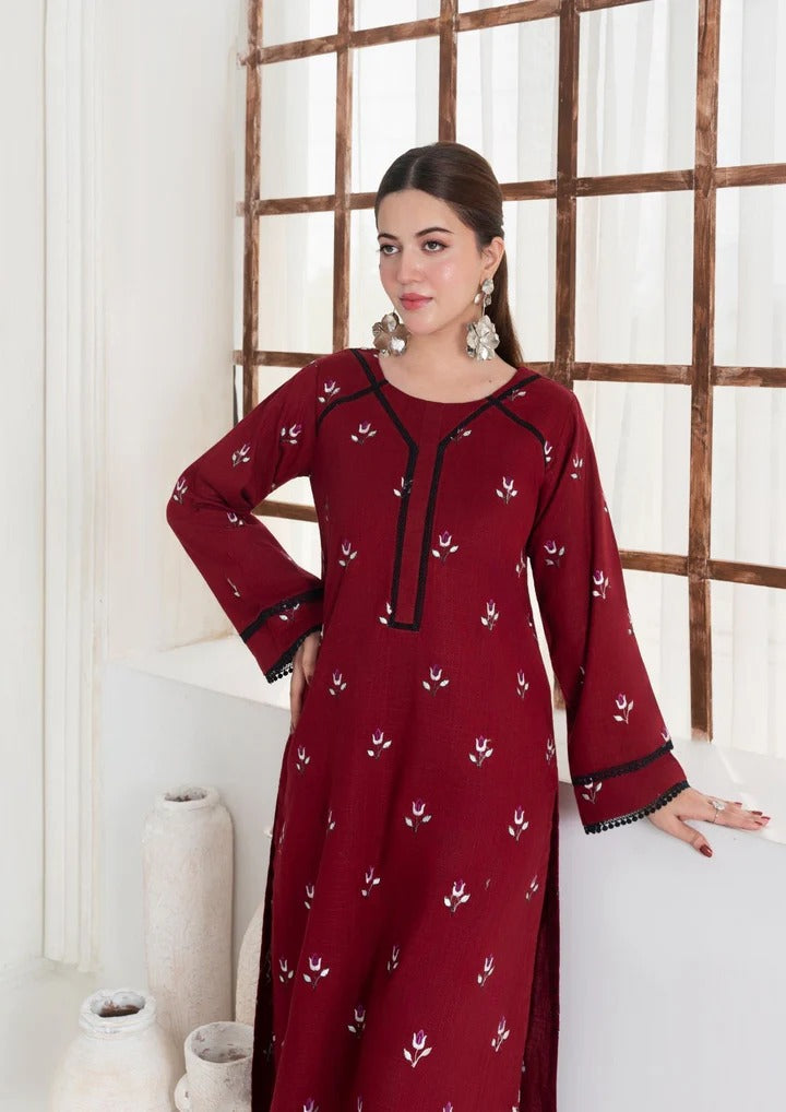 2pc Multi Embroidered Khaddar AML-W25-0010