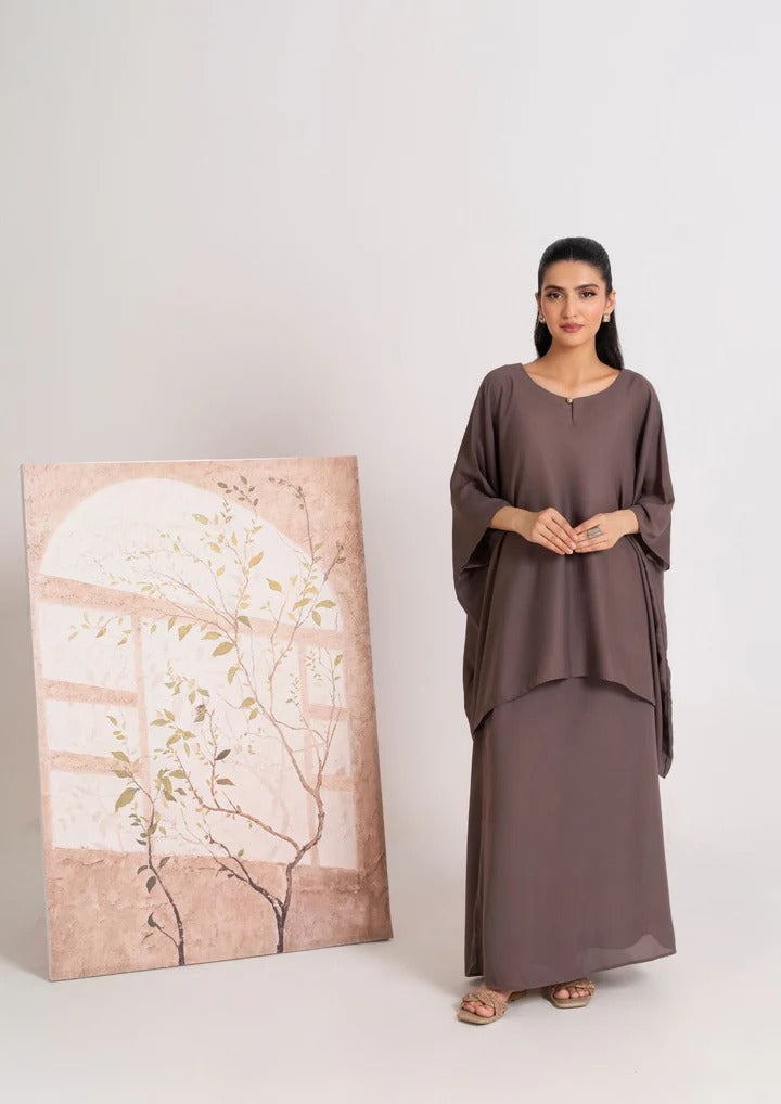 2PC Georgette Kaftan with Skirt JUPITER-j25-0004