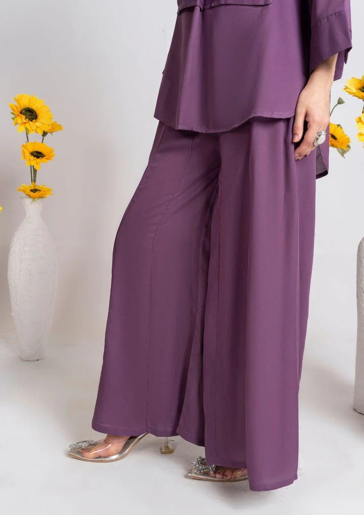 2PC Plum Charm Georgette Co-ord Set JUPITER-J25-0006