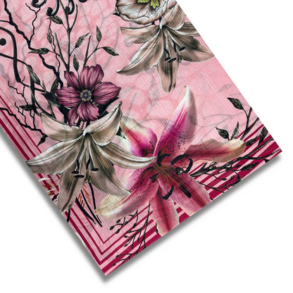 3pc Digital Printed Textured Lawn with Voil Dupatta DPLTV-S25-0010