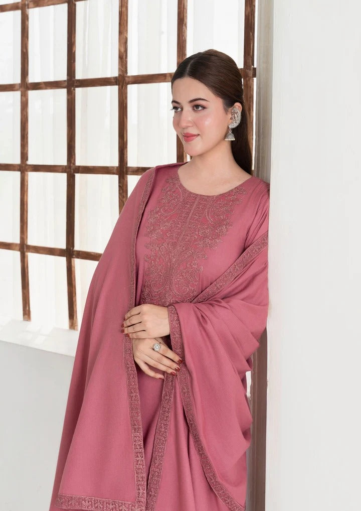 3Pc Embroidered Alpine Wool with Embroidered Border Shawl AML-W25-0016 Regular priceRs.5,550.00