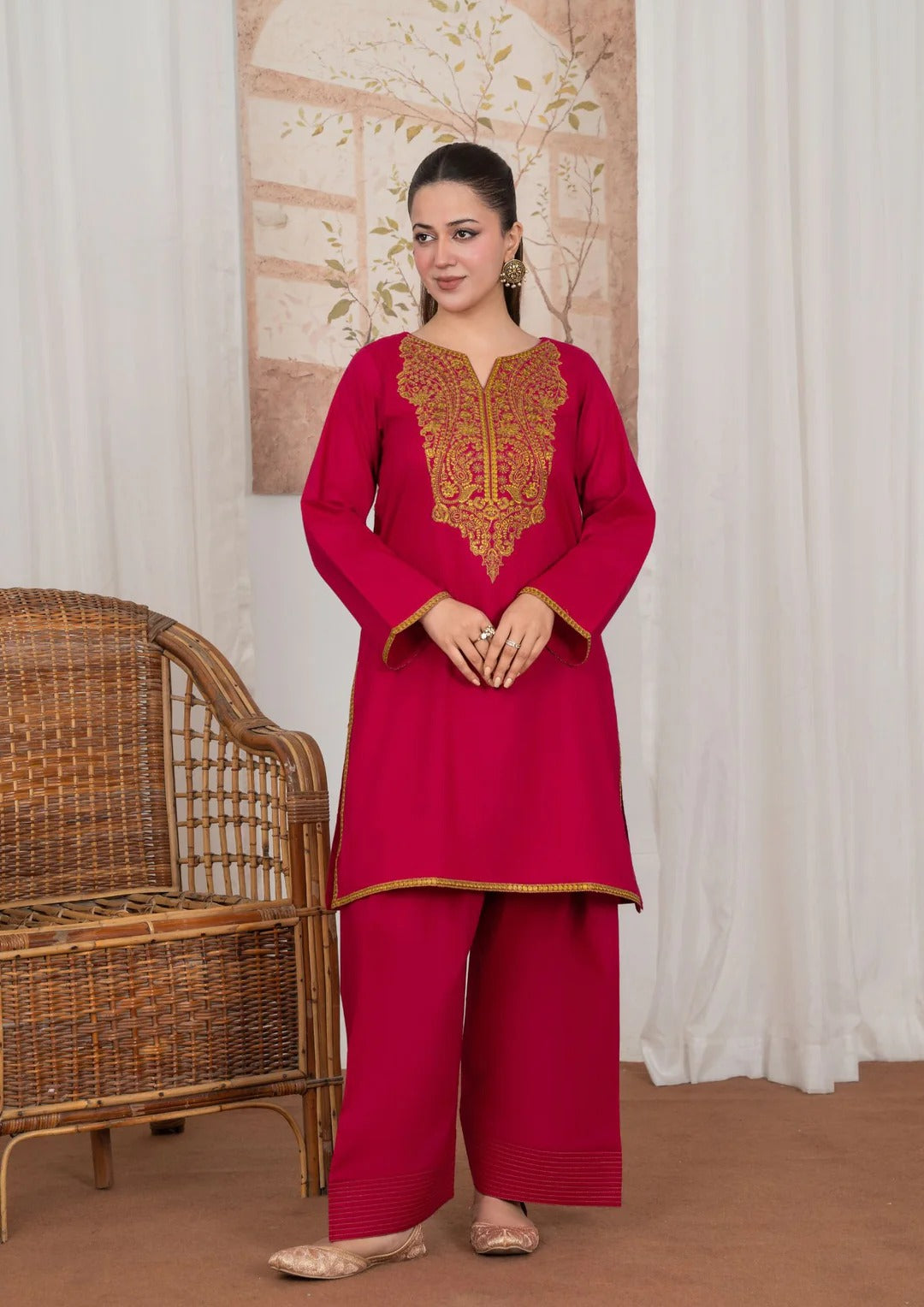 2pc Embroidered Lawn with Farshi Shalwar JASHAN-J26-0044