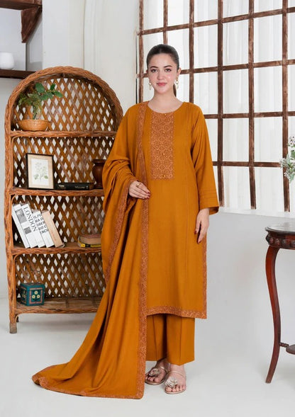 3Pc Embroidered Alpine Wool with Embroidered Border Shawl AML-W25-0017 Regular priceRs.5,550.00 Size SmallMediumLargeX-Large