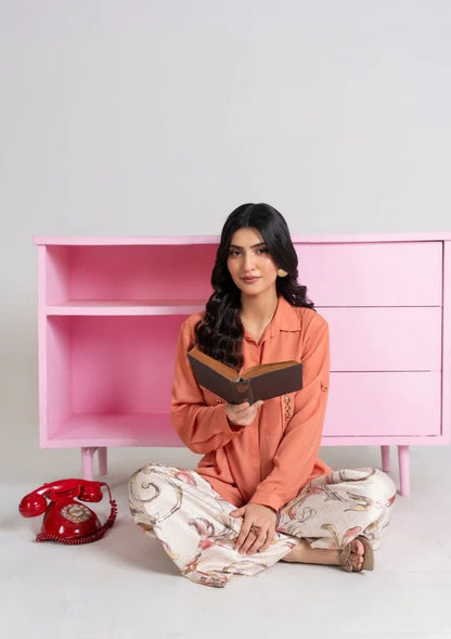 2PC Dyed Georgette Shirt with Digital Print Trouser JUPITER-j25-0002