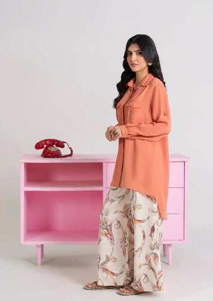 2PC Dyed Georgette Shirt with Digital Print Trouser JUPITER-j25-0002