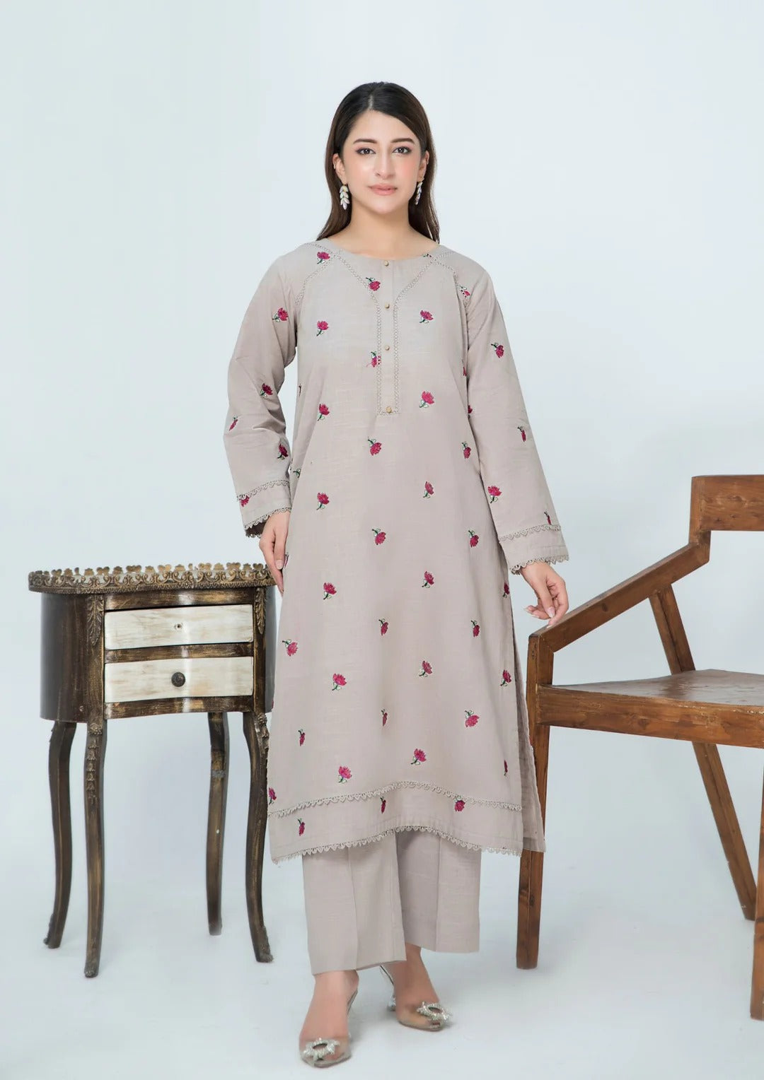 2pc Multi Embroidered Khaddar AML-W25-0039