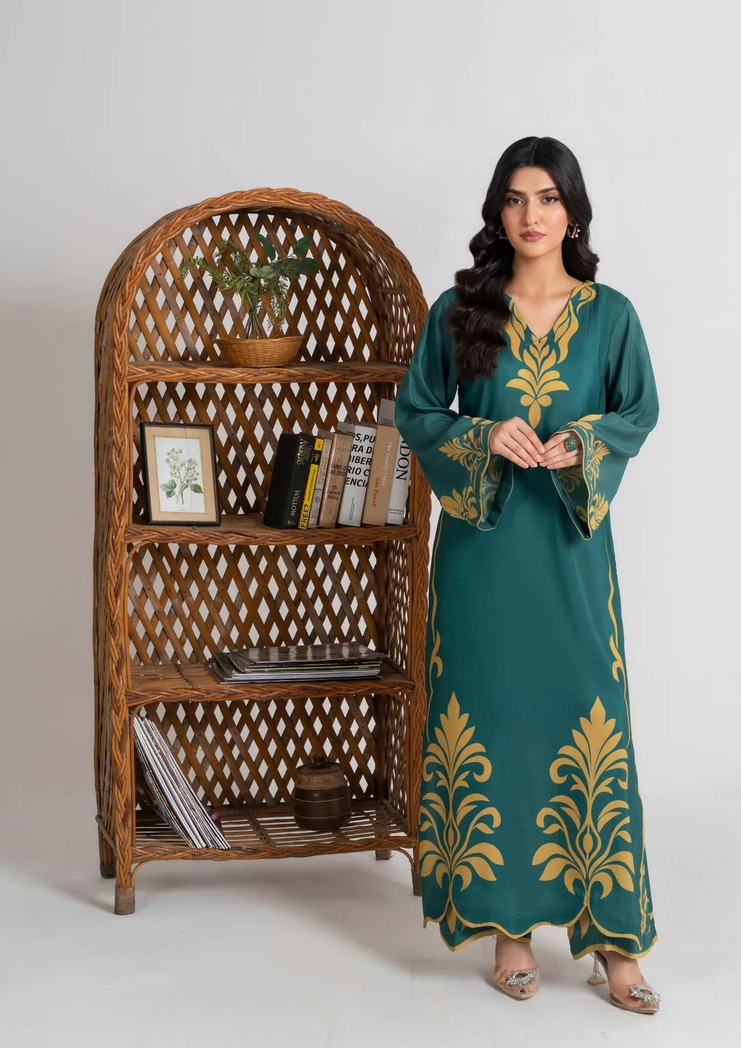 2PC Digital Print Swiss Silk Long Shirt with Trouser JUPITER-J25-0011