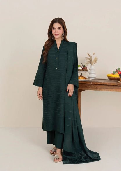 3pc Alpine Velvet Shirt with Velvet Border Shawl and Plain Trouser AML-W25-0013