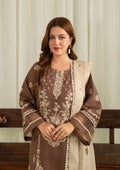 3Pc Khaddar Embroidered with Khaddar Shawl Brown AFP-A25-0013 Regular priceRs.6,750.00