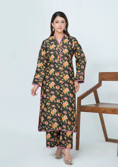 2pc Gold Khaddar Digital Print AML-W25-0036