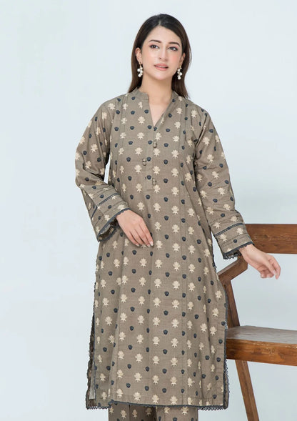 2pc Gold Khaddar Digital Print AML-W25-0037