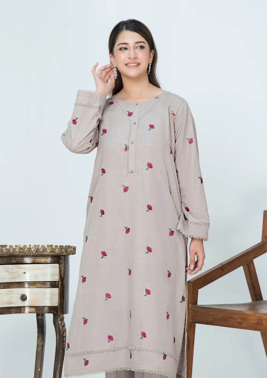 2pc Multi Embroidered Khaddar AML-W25-0039