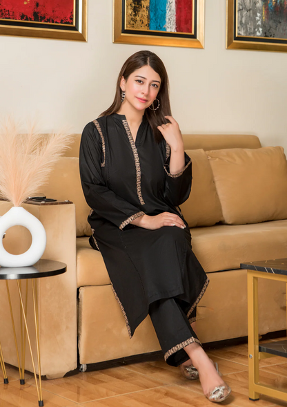 2Pc Embroidered Lawn BLK-B25-0004
