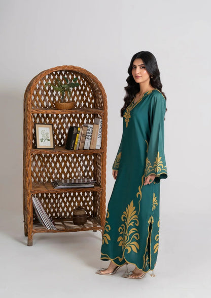 2PC Digital Print Swiss Silk Long Shirt with Trouser JUPITER-J25-0011