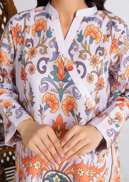 2Pc Lilac Bloom Swiss Silk JUPITER-J25-0013