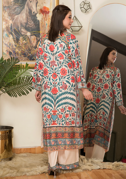 2Pc Printed Arabic Silk Lawn Set ASLS-A25-0001