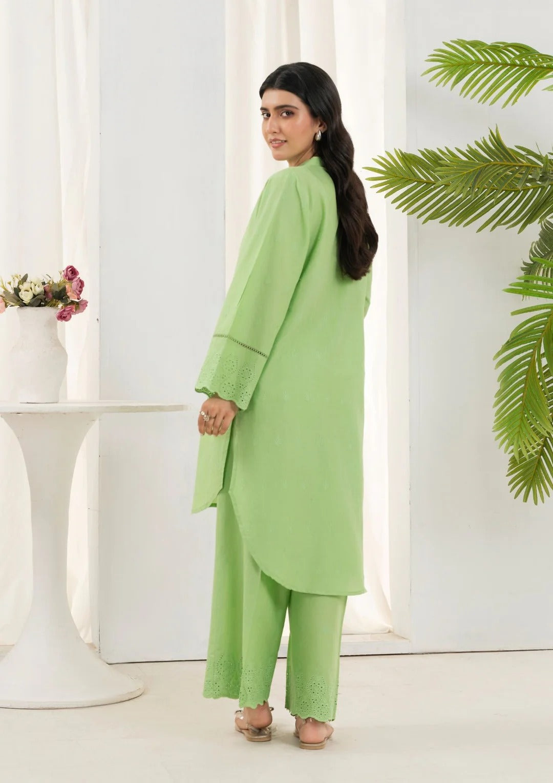 2pc Schiffli Embroidered Set Rozana-S25-0018