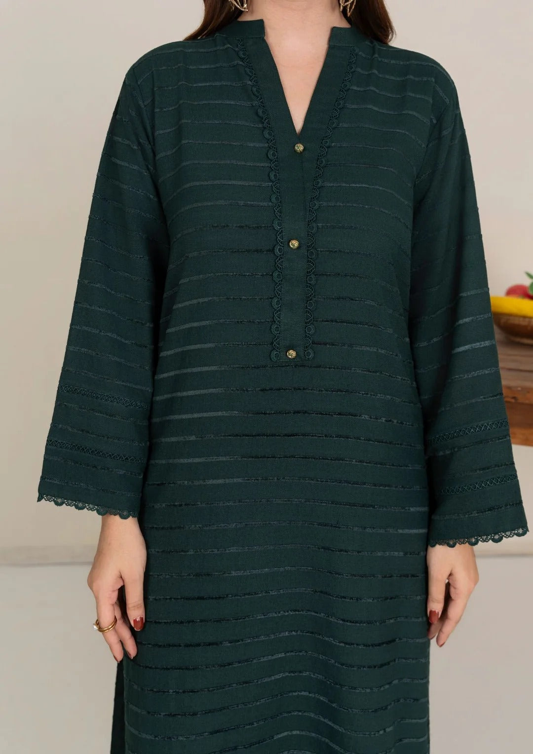 3pc Alpine Velvet Shirt with Velvet Border Shawl and Plain Trouser AML-W25-0013