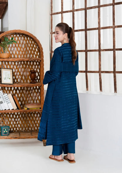 3pc Alpine Velvet Shirt with Velvet Border Shawl and Plain Trouser AML-W25-0014