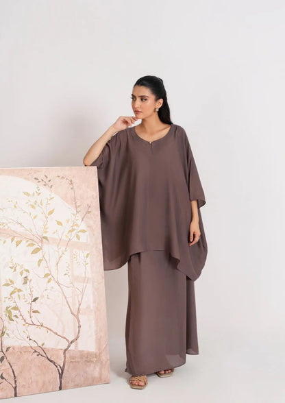 2PC Georgette Kaftan with Skirt JUPITER-j25-0004