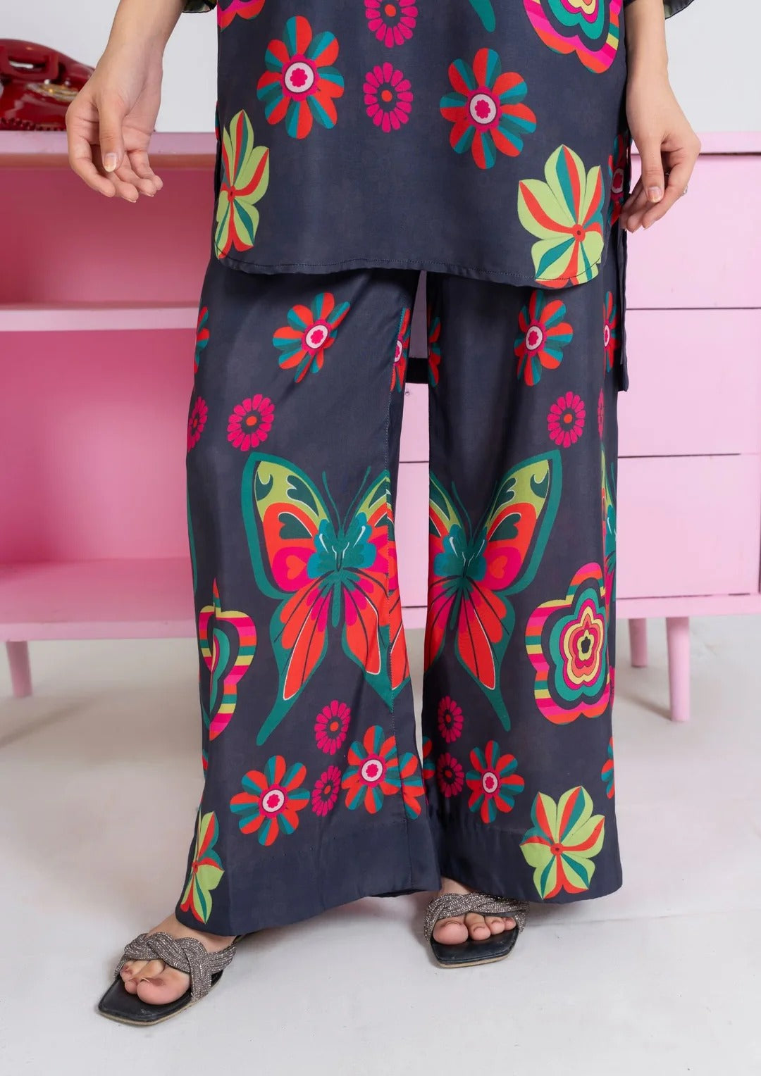 2PC Midnight Bloom Swiss Silk Set JUPITER-F25-0010