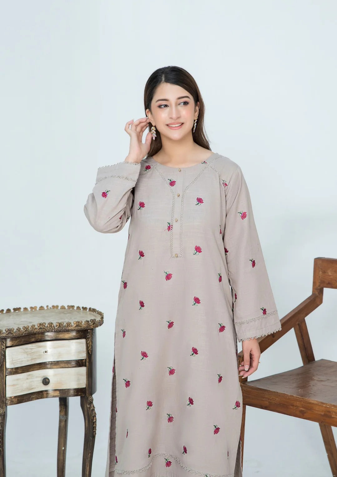 2pc Multi Embroidered Khaddar AML-W25-0039