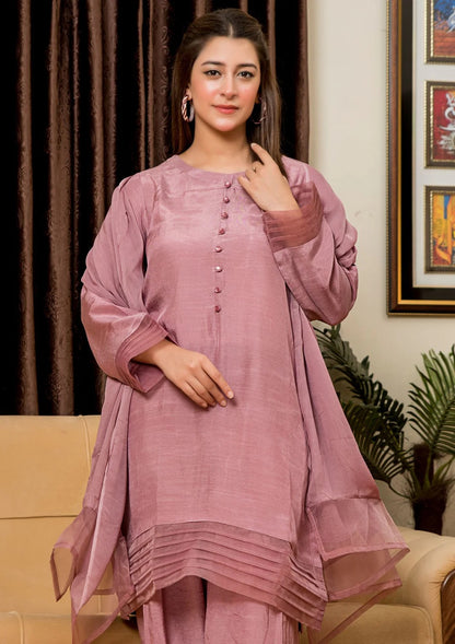 3Pc Raw Silk with Farshi Shalwar ROZANA-S25-0024